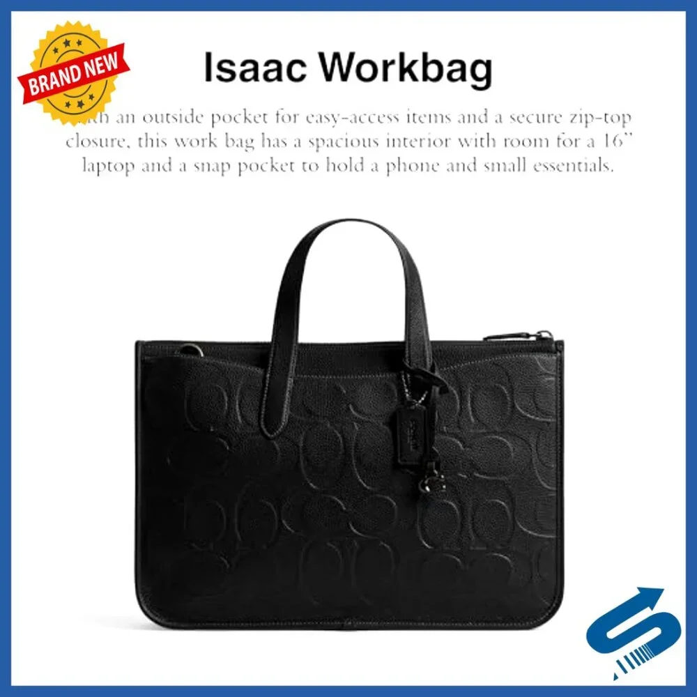 Leather Work Bag with Laptop Compartment Crossbody Briefcase